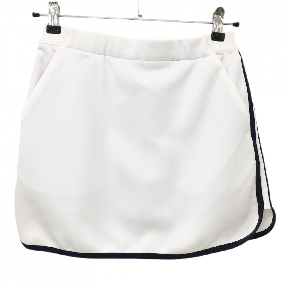 テーラーメイド スカート 白×ネイビー サイド2ライン ウエストゴム 内側インナーパンツ レディース S ゴルフウェア TaylorMade