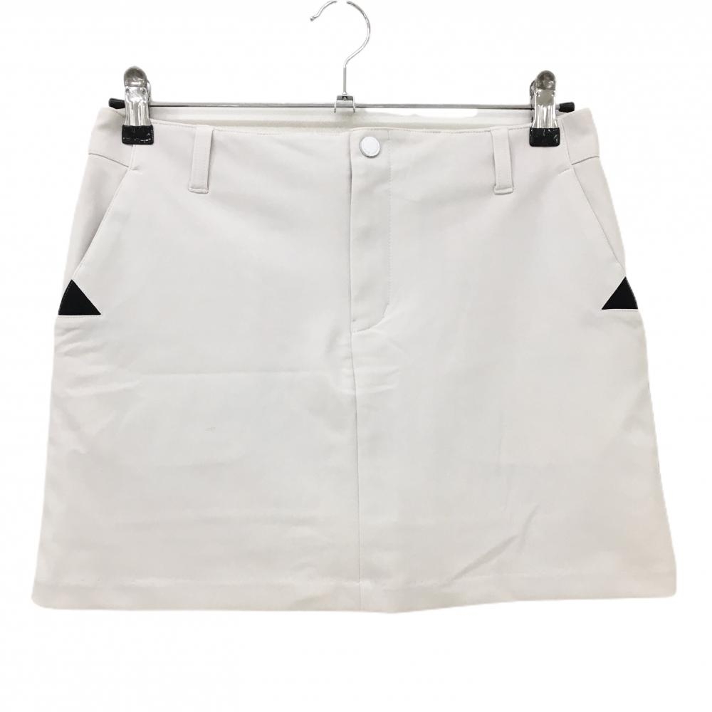 テーラーメイド スカート アイボリー×黒 バックロゴ 内側インナーパンツ レディース M ゴルフウェア TaylorMade