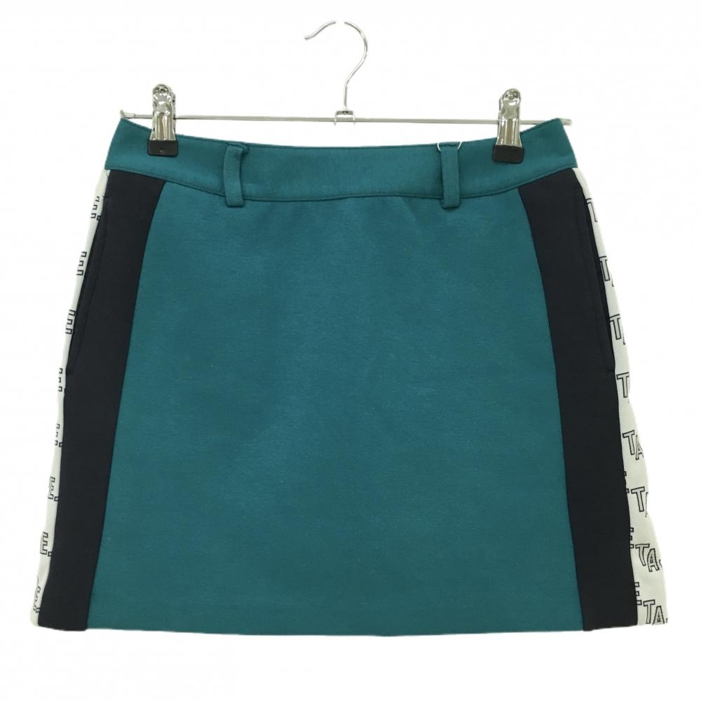 【新品】テーラーメイド スカート グリーン×黒 サイドロゴ 内側インナーパンツ レディース S ゴルフウェア TaylorMade