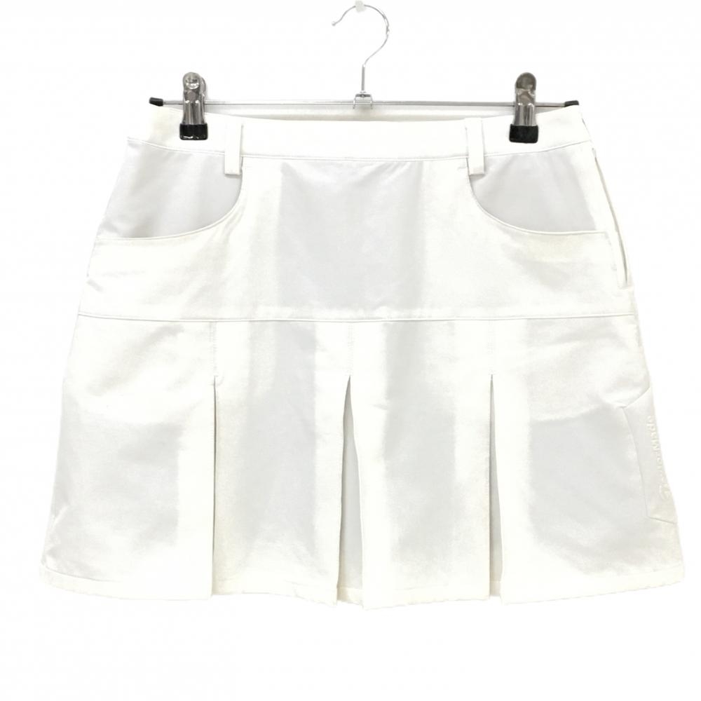 テーラーメイド スカート 白 ボックスプリーツ 内側インナーパンツ レディース L ゴルフウェア TaylorMade