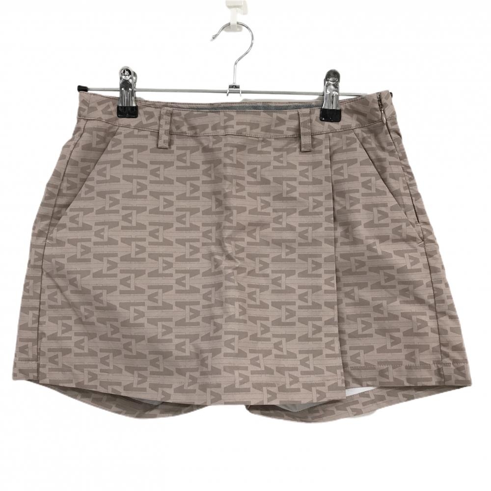 【超美品】テーラーメイド キュロットスカート ベージュ 英字総柄 レディース S ゴルフウェア TaylorMade
