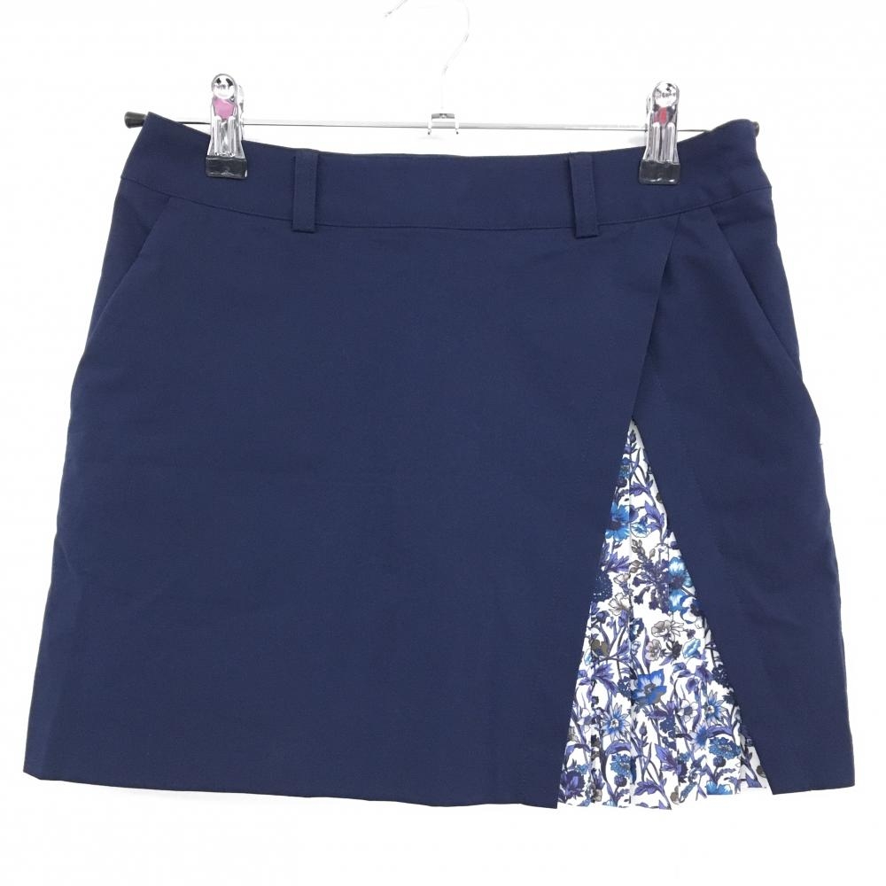 【美品】テーラーメイド スカート ネイビー 裾一部花柄 内側インナーパンツ ストレッチ レディース XS ゴルフウェア TaylorMade