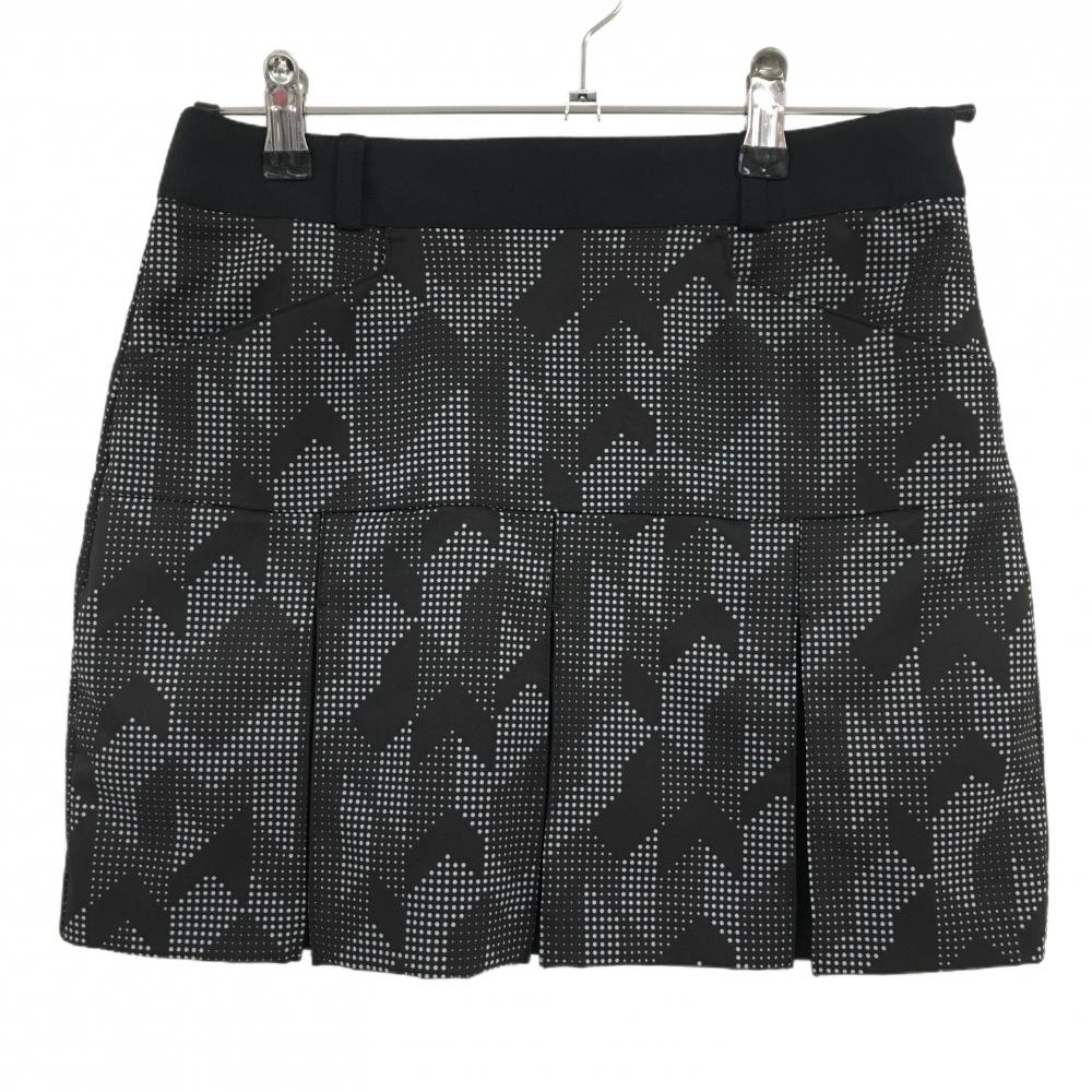 【超美品】テーラーメイド スカート 黒×白 総柄 裾プリーツ 内側インナーパンツ レディース XS ゴルフウェア TaylorMade