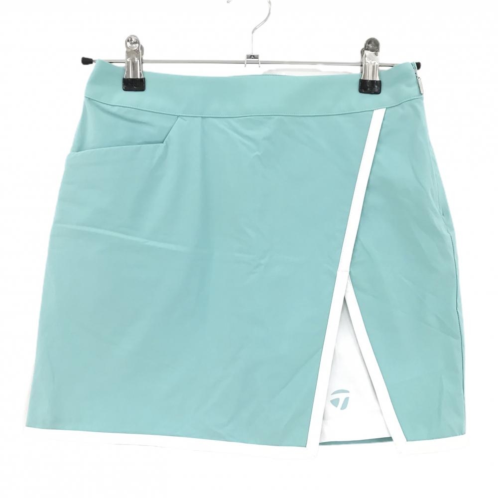 【美品】テーラーメイド スカート ミントグリーン×白 UVケア 撥水 ストレッチ  レディース XS ゴルフウェア 2024年モデル TaylorMade
