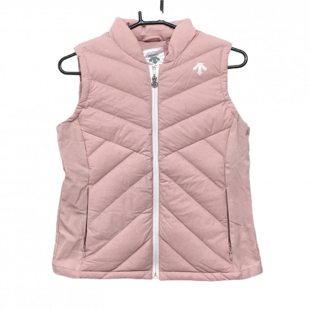【超美品】デサントゴルフ ダウンベスト ピンク 軽量 中田英寿 レディース M ゴルフウェア DESCENTE