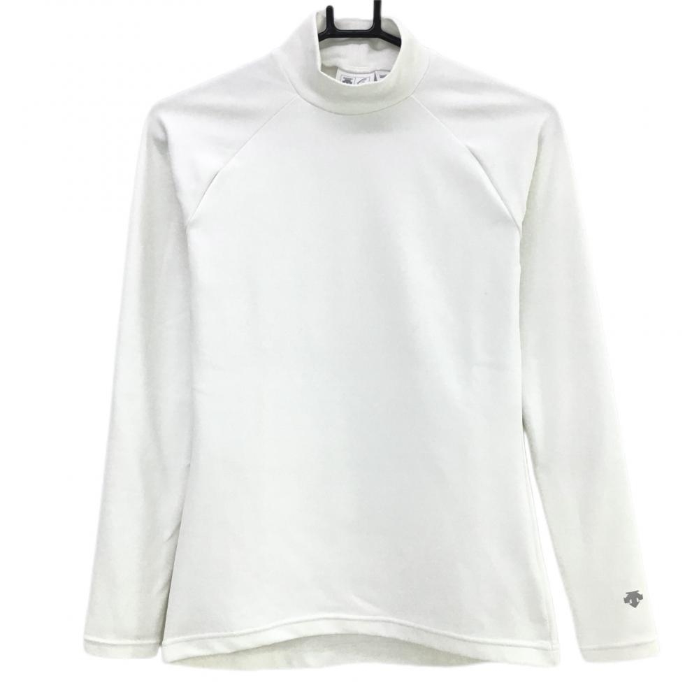 【美品】デサントゴルフ インナーシャツ 白 裏起毛 中田英寿 ハイネック レディース M ゴルフウェア DESCENTE