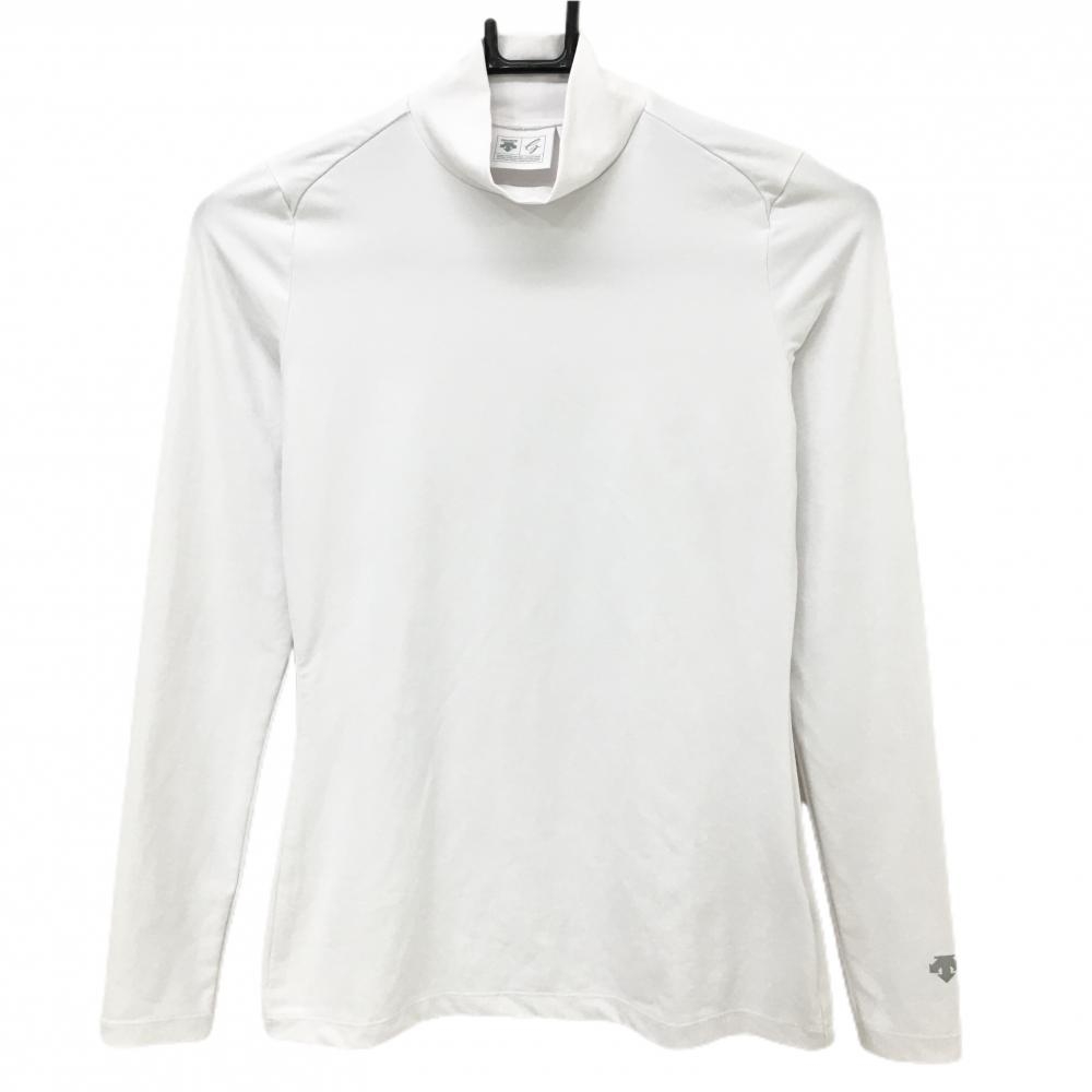 【美品】デサントゴルフ ハイネックインナーシャツ 白 袖ロゴ 中田英寿 レディース S ゴルフウェア DESCENTE