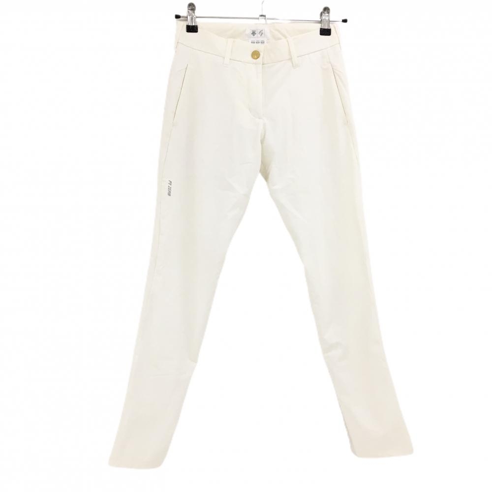 【超美品】デサントゴルフ パンツ 白 裏地付 ストレッチ 中田英寿 レディース 61/S ゴルフウェア DESCENTE