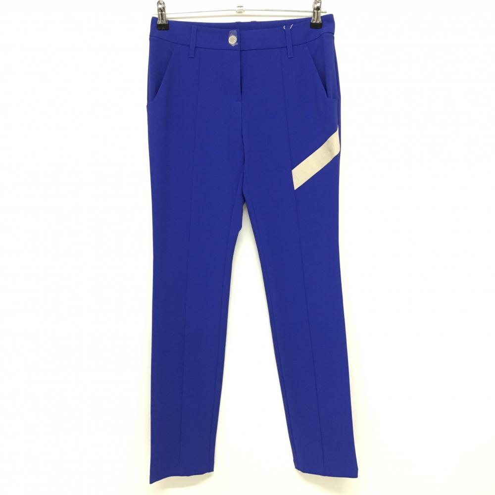 【新品】デサントゴルフ パンツ ブルー×ベージュ 太腿斜めライン ストレッチ 中田英寿 レディース 64/M ゴルフウェア DESCENTE