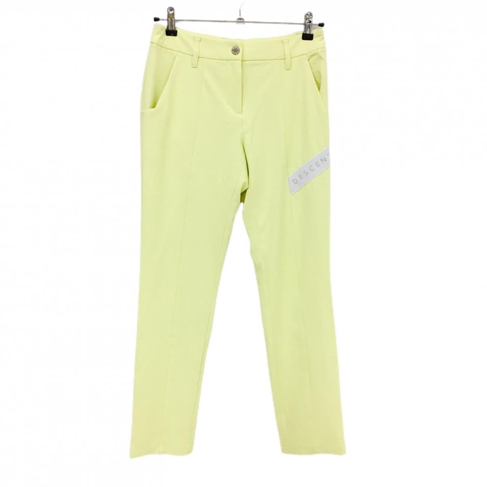 【超美品】デサントゴルフ パンツ イエロー ロゴ刺しゅう ストレッチ 中田英寿  レディース 64/M ゴルフウェア DESCENTE