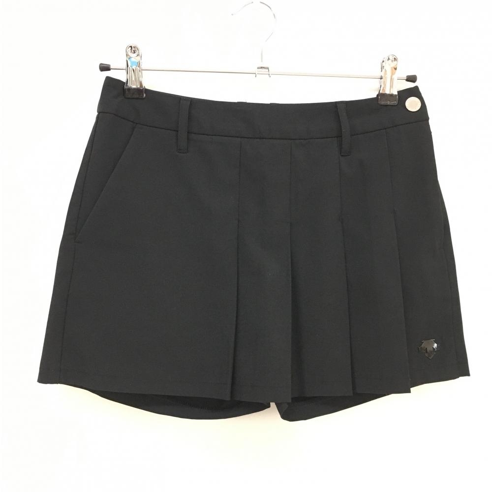 【超美品】デサントゴルフ スカート 黒 プリーツ 内側インナーパンツ  レディース 61/S ゴルフウェア DESCENTE