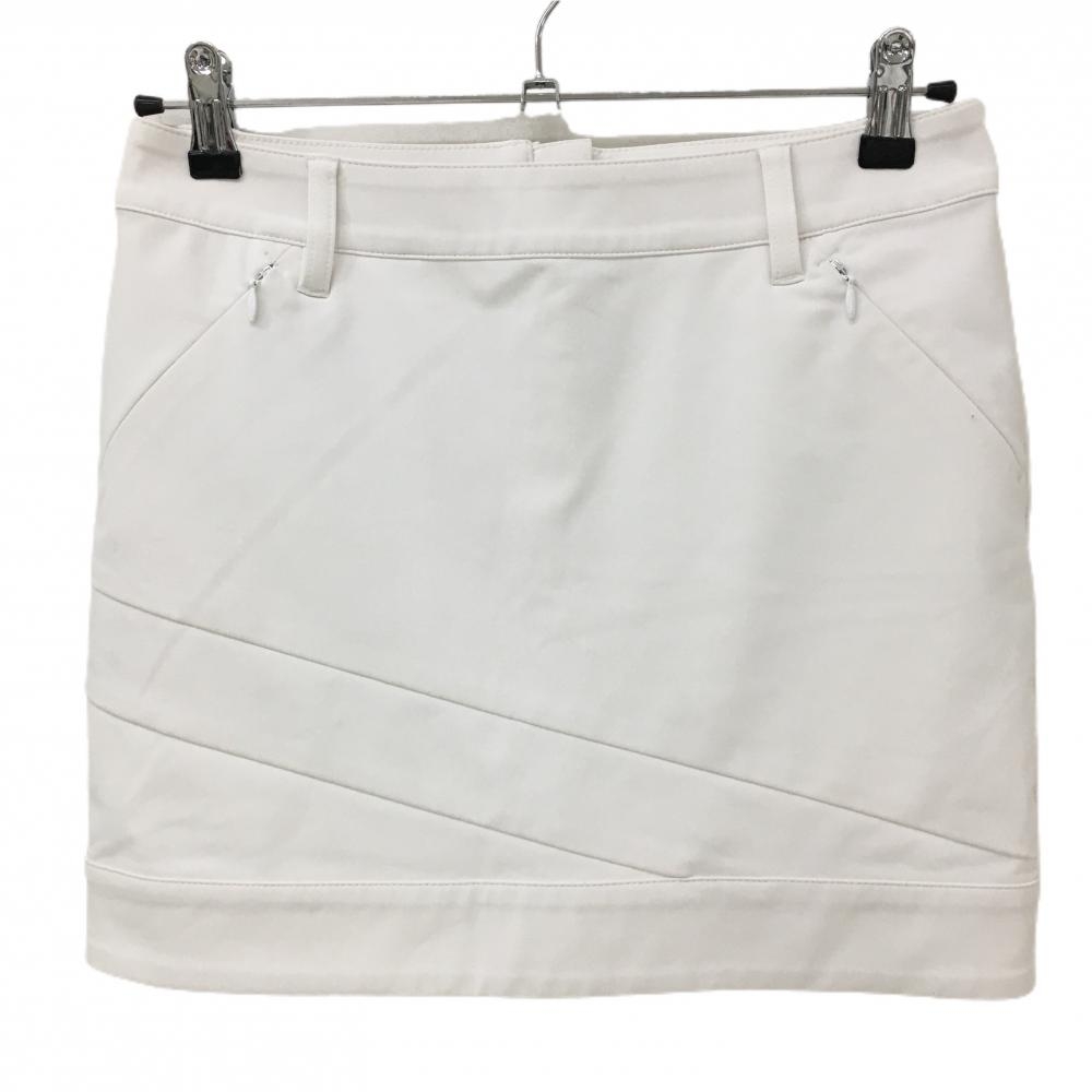 【美品】デサントゴルフ スカート 白 バックロゴ 内側インナーパンツ 中田英寿 レディース M ゴルフウェア DESCENTE