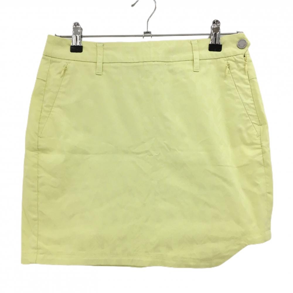 【美品】デサントゴルフ スカート イエロー 総柄地模様 ストレッチ 中田英寿  レディース 67/L ゴルフウェア DESCENTE