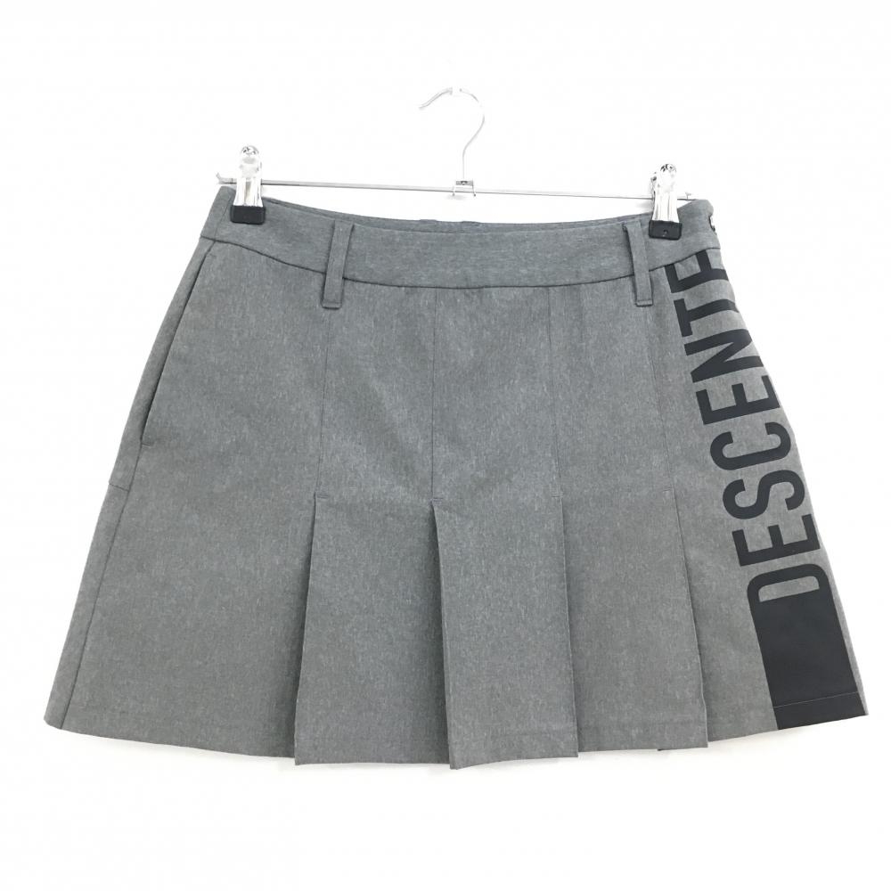 デサントゴルフ スカート グレー×黒 裾プリーツ 中田英寿  レディース 64/M ゴルフウェア DESCENTE