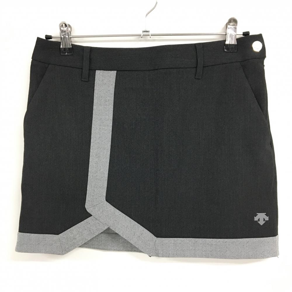 【超美品】デサントゴルフ スカート ダークグレー×グレー ストレッチ 中田英寿  レディース 67/L ゴルフウェア DESCENTE