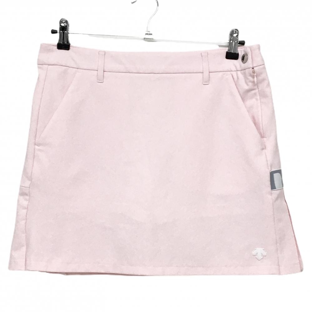 デサントゴルフ スカート ピンク×白 裾サイドプリーツ ストレッチ 内側インナーパンツ 中田英寿  レディース 70/O ゴルフウェア DESCENTE