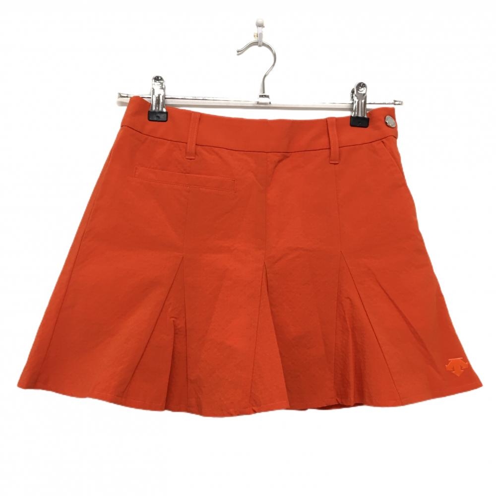 【超美品】デサントゴルフ スカート オレンジ 地模様 ストレッチ 中田英寿 内側インナーパンツ レディース SS ゴルフウェア DESCENTE