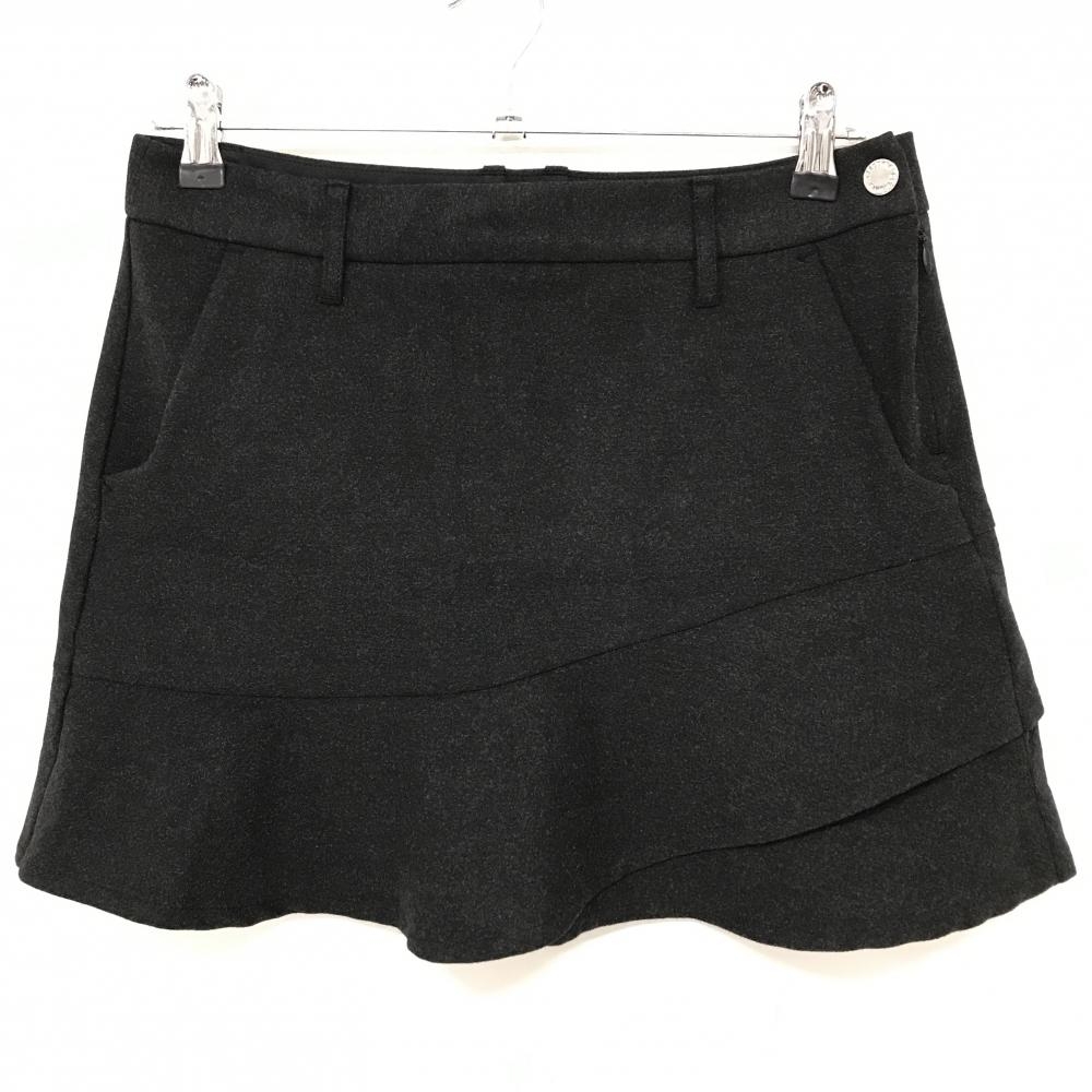 【超美品】デサントゴルフ スカート ダークグレー 裾フリル 中田英寿 レディース 67/L ゴルフウェア DESCENTE