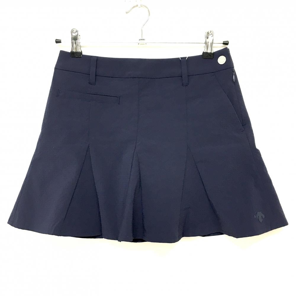 【新品】デサントゴグフ スカート ネイビー サッカー生地 内側インナーパンツ 中田英寿 レディース S ゴルフウェア DESCENTE