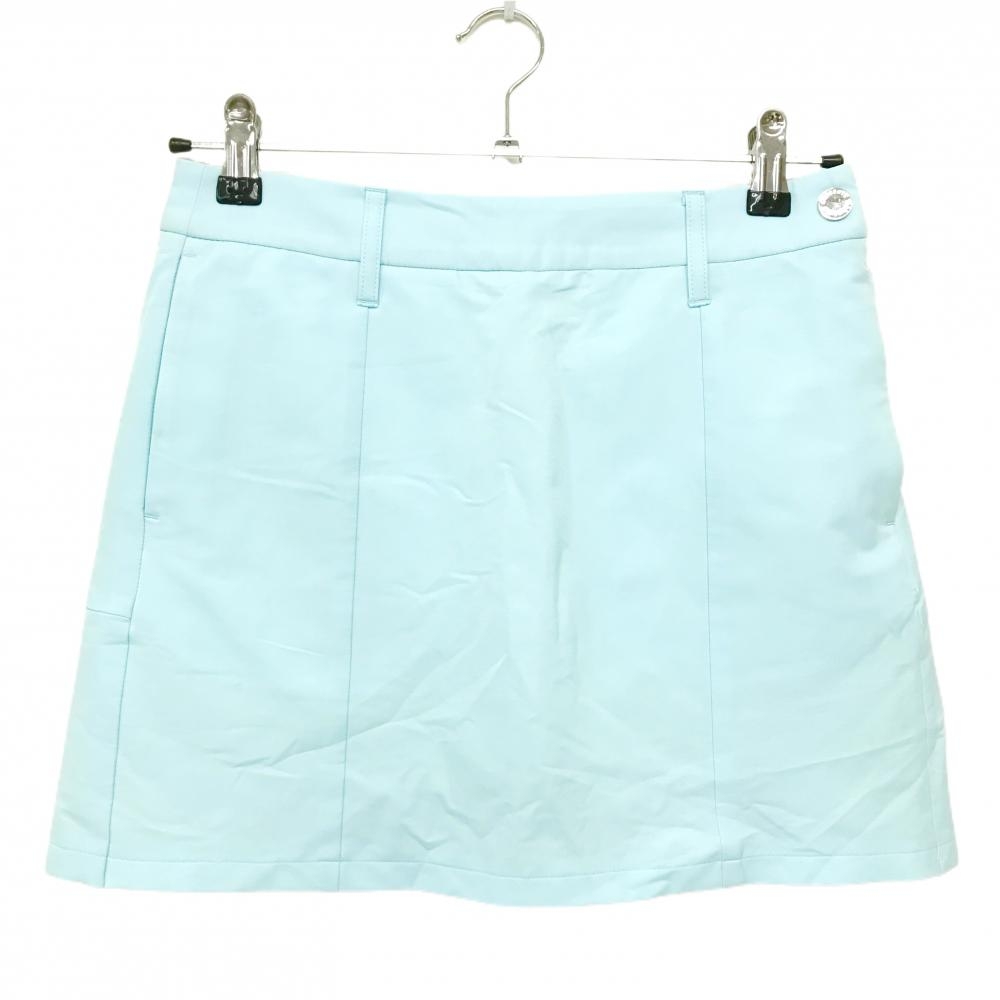 デサントゴルフ スカート ライトブルー ロゴ白 後ろプリーツ 内側インナーパンツ 中田英寿  レディース 61/S ゴルフウェア DESCENTE