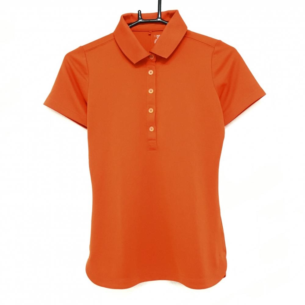 ナイキゴルフ 半袖ポロシャツ オレンジ シンプル DRY-FIT レディース ＸＳ ゴルフウェア NIKE