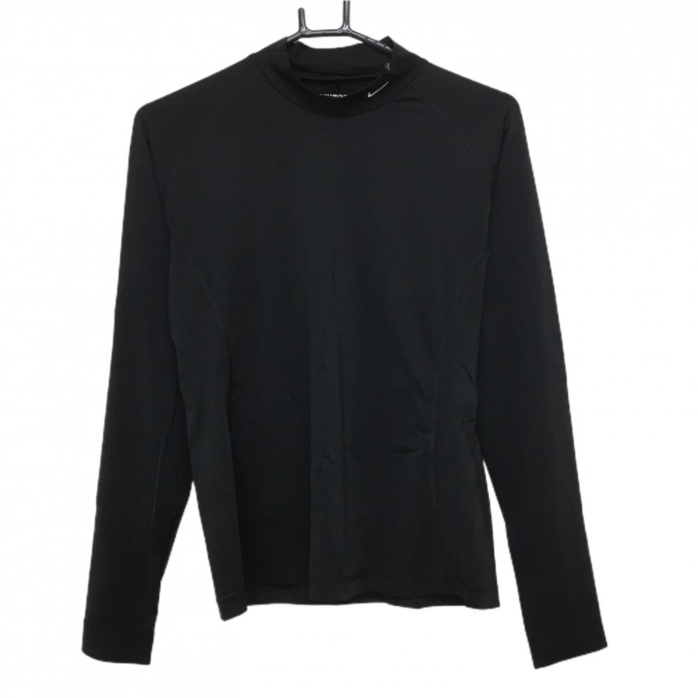 【美品】ナイキゴルフ ハイネックインナーシャツ 黒 無地 DRY-FIT レディース XL ゴルフウェア NIKE