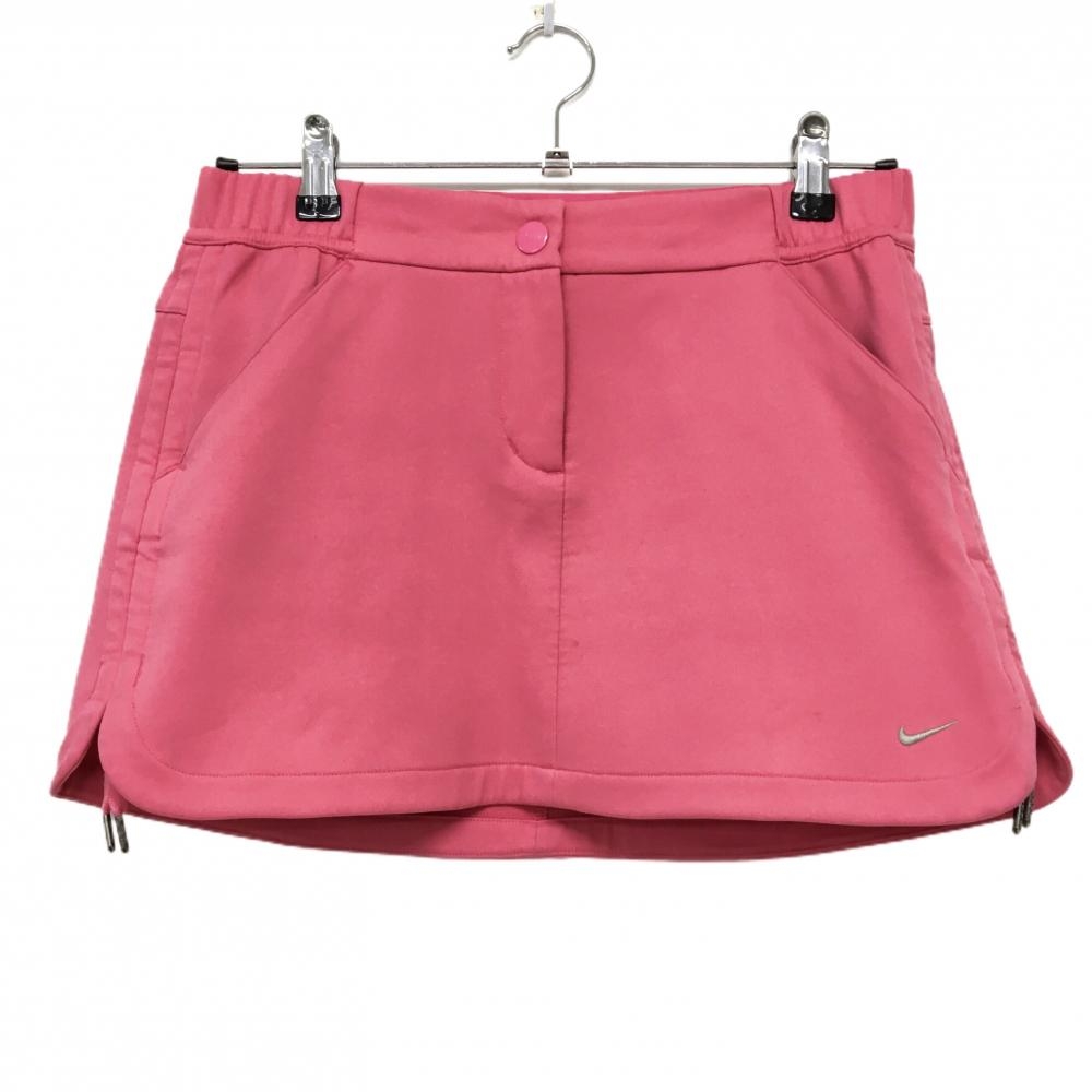 【美品】ナイキゴルフ スカート ピンク 裏起毛 ウエストゴム＆調節紐  レディース S ゴルフウェア NIKE