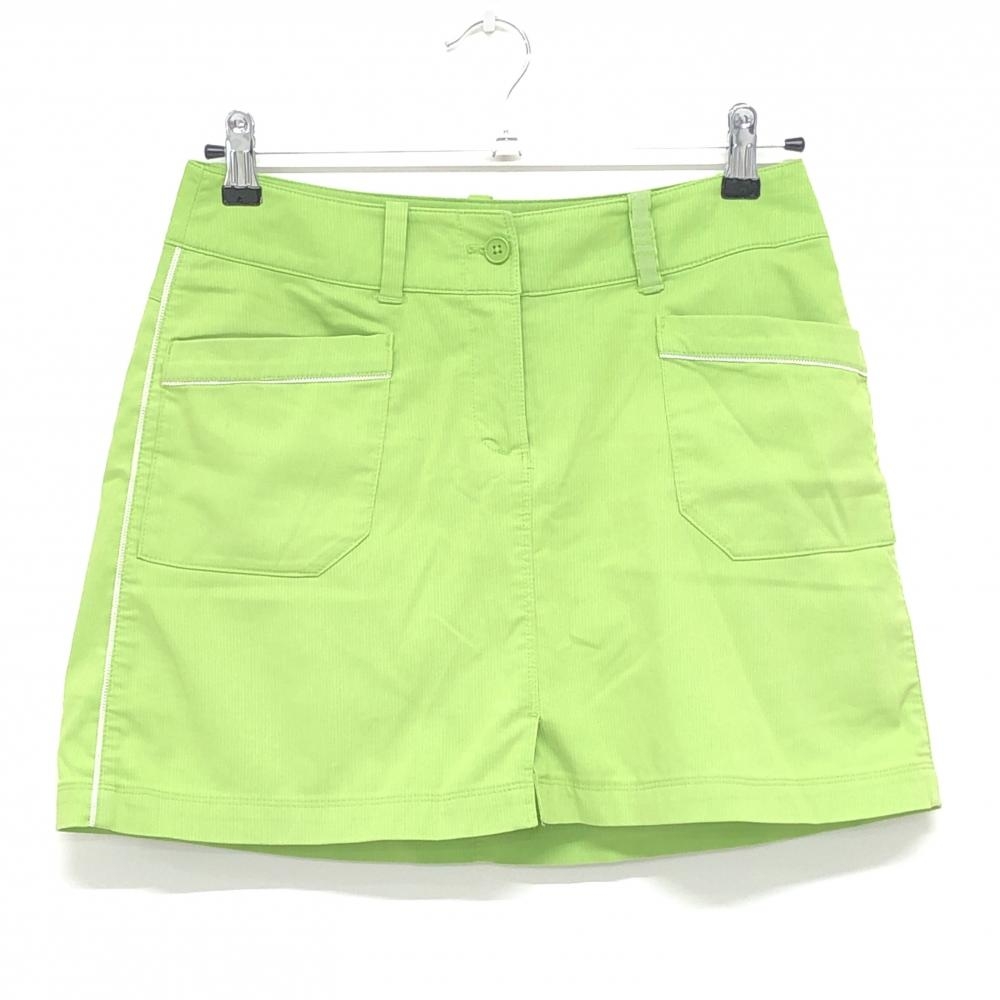 【超美品】ナイキゴルフ スカート ライトグリーン ストライプ織生地 バックロゴ 内側インナーパンツ レディース 2 ゴルフウェア NIKE