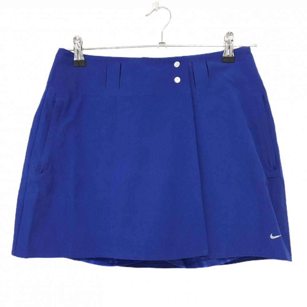 【美品】ナイキゴルフ 2WAYスカート ブルー系 ショートパンツ付 ストレッチ レディース 2 ゴルフウェア NIKE