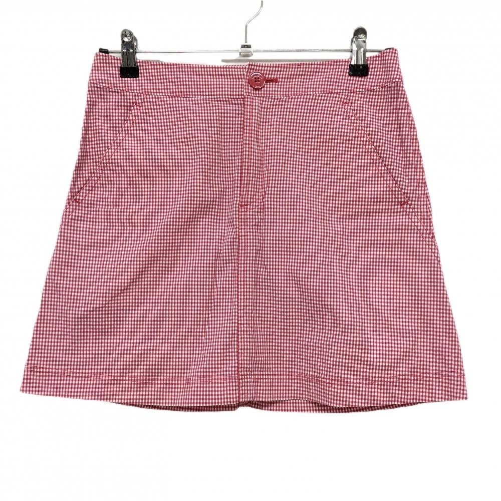 【超美品】バーバリーゴルフ スカート レッド×白 チェック   レディース 9 ゴルフウェア BURBERRY GOLF