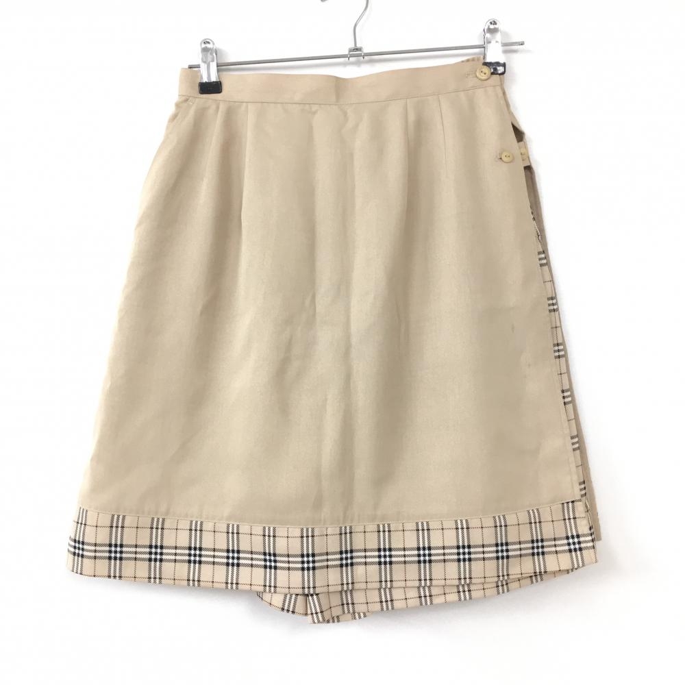 BURBERRY GOLF バーバリーゴルフ ラップキュロットスカート ベージュ×黒 チェック柄  レディース 11 ゴルフウェア