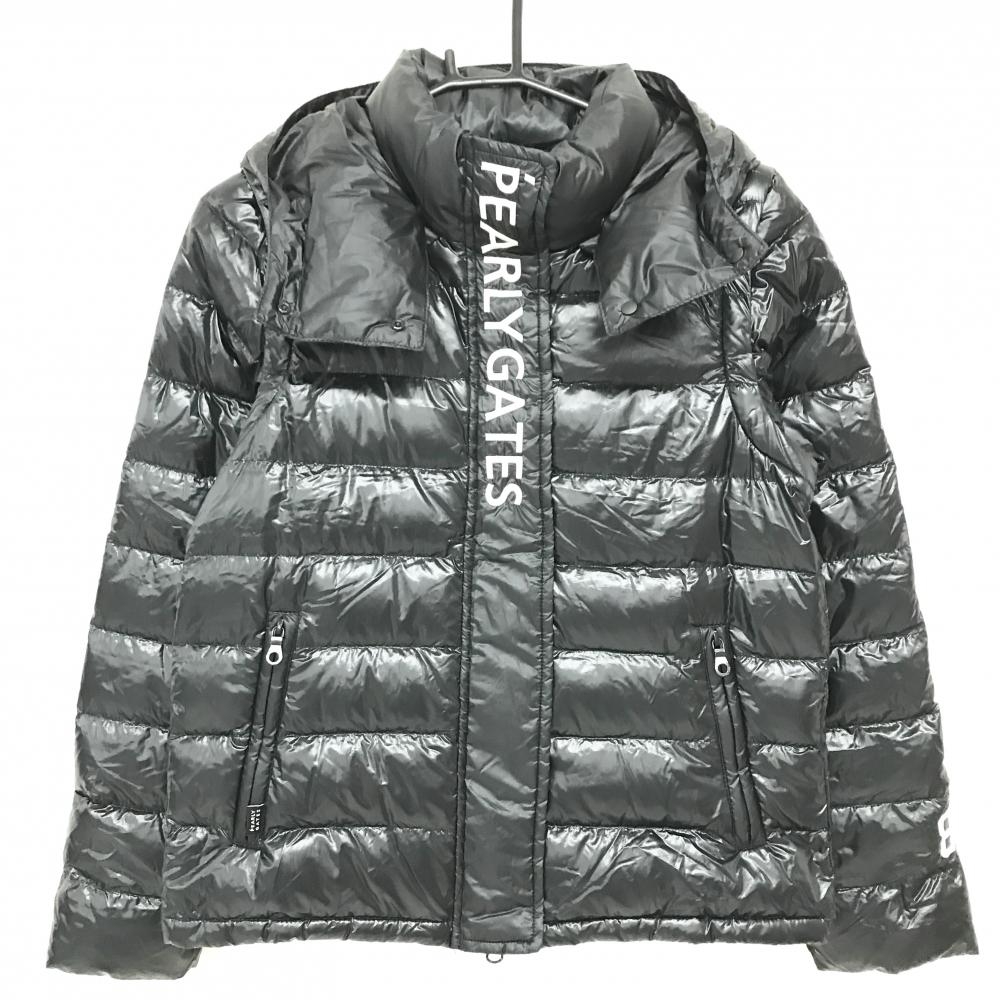 【超美品】パーリーゲイツ 4WAYナイロンダウンジャケット 黒 袖・フード着脱可 レディース 0(S) ゴルフウェア PEARLY GATES