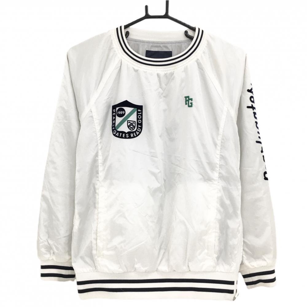 パーリーゲイツ スニード 白×ネイビー フロッキーロゴ 蓄熱裏地 ブルゾン  レディース 0(S) ゴルフウェア PEARLY GATES
