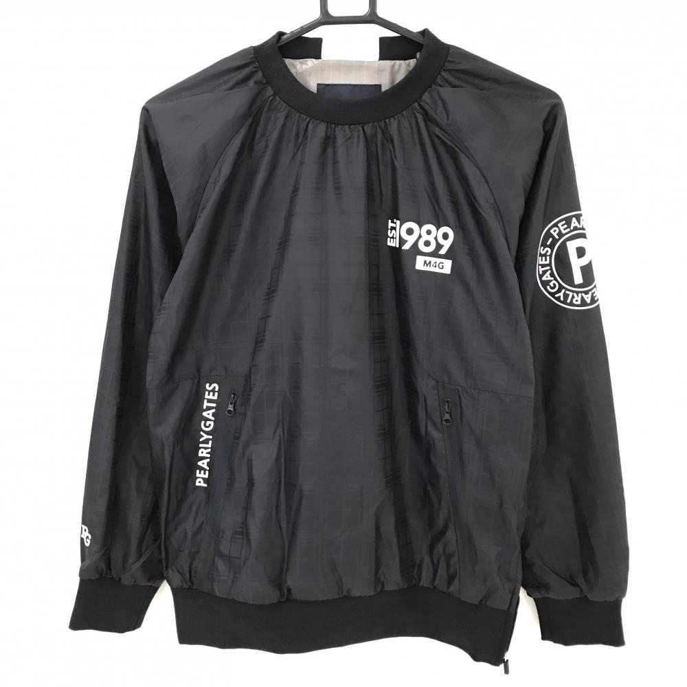 【超美品】パーリーゲイツ スニード ネイビー チェック地模様 ロゴ白 レディース 0(S) ゴルフウェア 2023年モデル PEARLY GATES