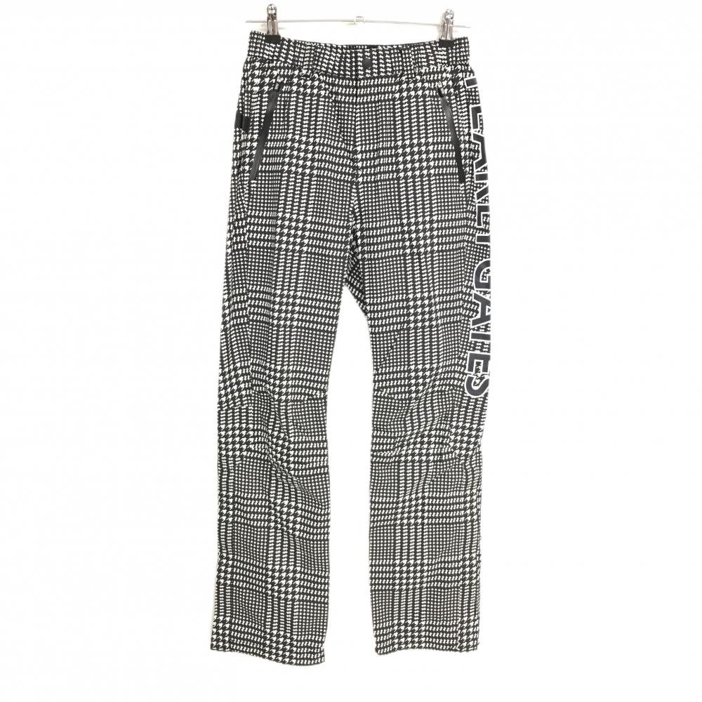 【新品】パーリーゲイツ レインパンツ 黒×白 千鳥格子 内側ニコちゃん スマイル レディース 0(S) ゴルフウェア PEARLY GATES