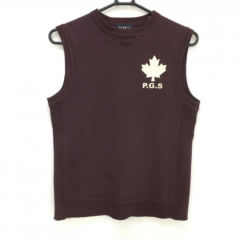 パーリーゲイツ ベスト ボルドー スウェット地 サイドニット レディース 1(M) ゴルフウェア PEARLY GATES