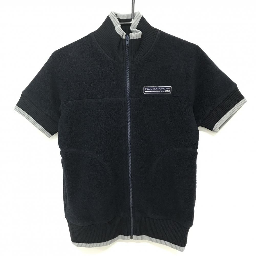 パーリーゲイツ 半袖ブルゾン ネイビー×グレー フリース 裏地メッシュ レディース 1(Ｍ) ゴルフウェア PEARLY GATES