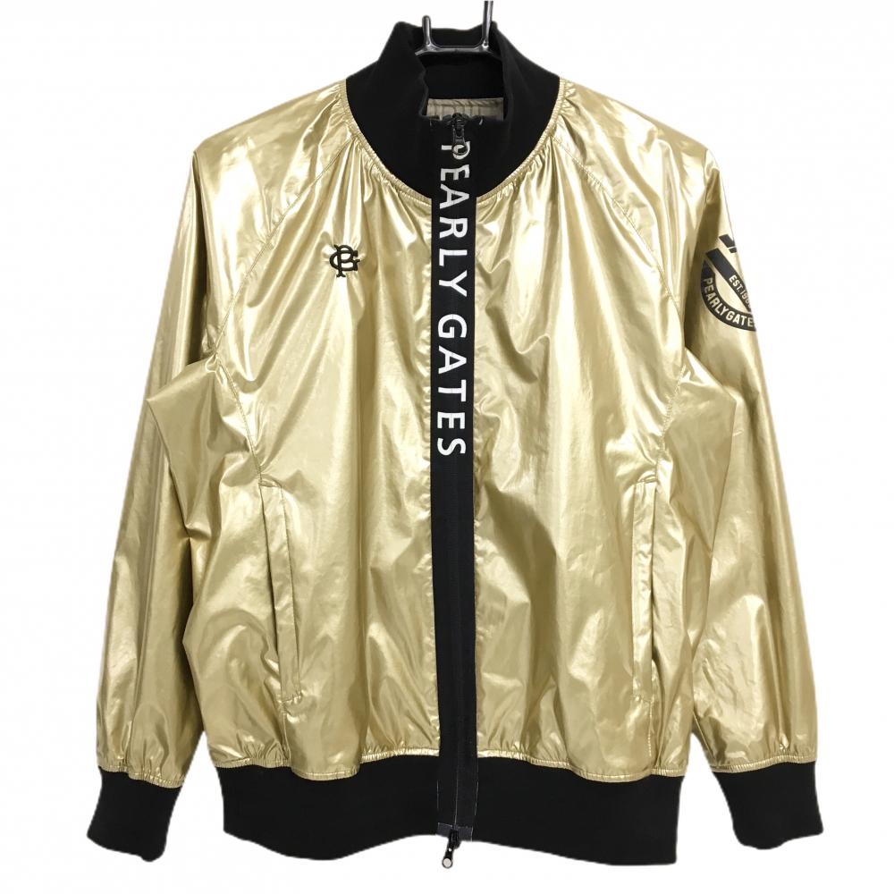 パーリーゲイツ ジャケット ゴールド×黒 蓄熱裏地 ジップロゴ レディース 0(S) ゴルフウェア PEARLY GATES