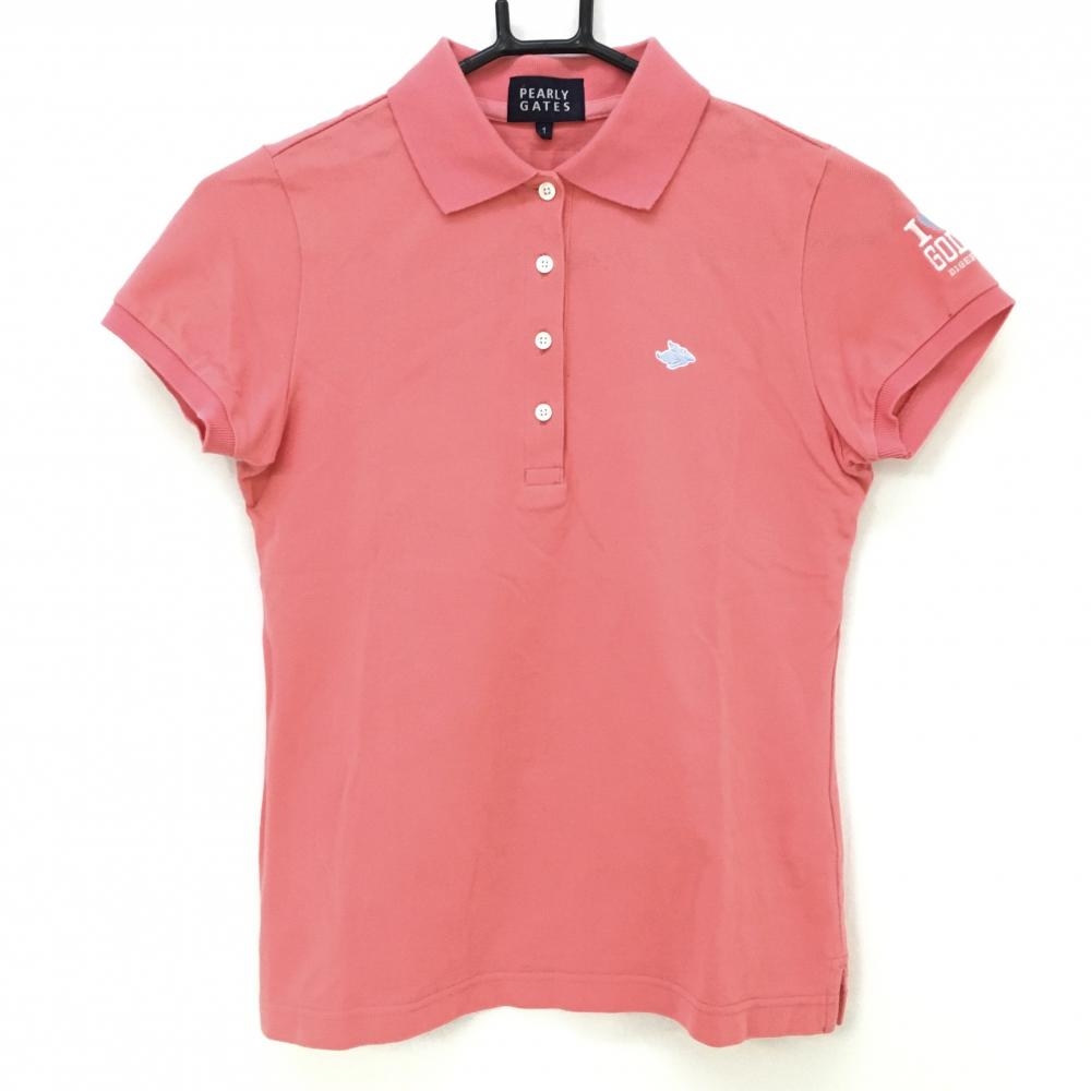 【美品】パーリーゲイツ 半袖ポロシャツ ピンク 20周年 コットン100％  レディース 1(M) ゴルフウェア PEARLY GATES