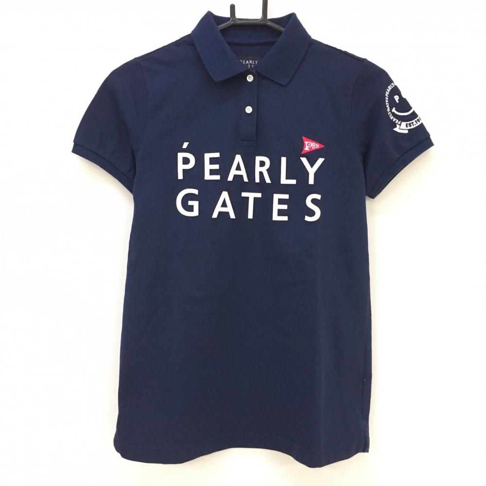 PEARLY GATES パーリーゲイツ 半袖ポロシャツ ワッペン ホワイト系