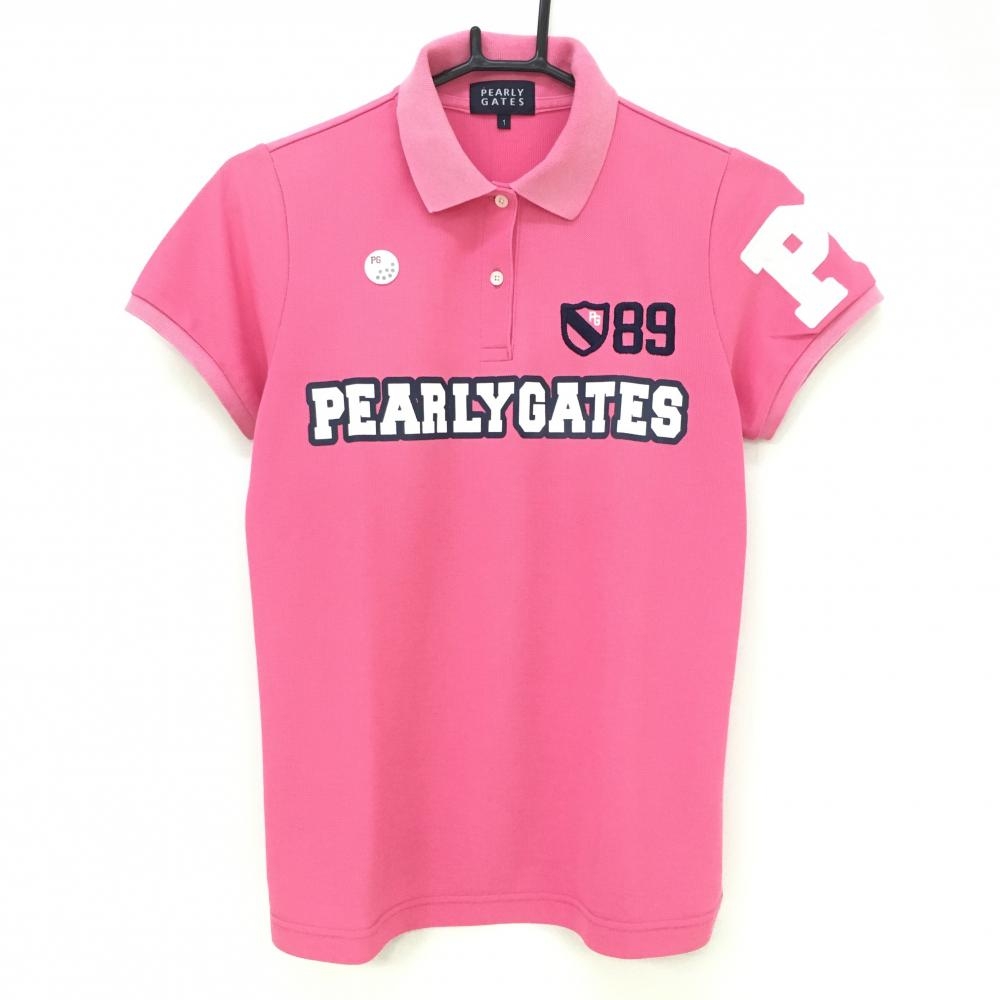 パーリーゲイツ 半袖ポロシャツ ピンク×白 ロゴプリント レディース 1(M) ゴルフウェア PEARLY GATES - 中古ゴルフウェア 通販サイトReonard(レオナード)