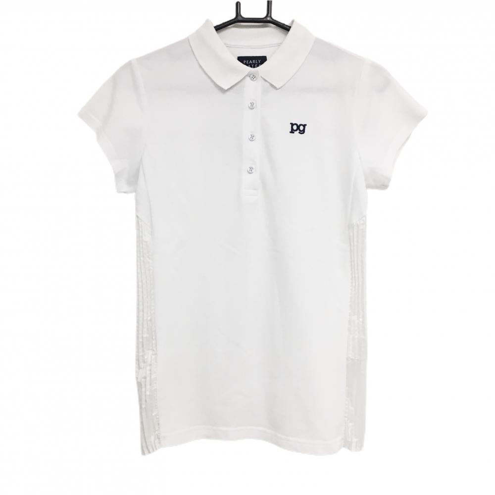 パーリーゲイツ 半袖ポロシャツ 白 後プリーツ レディース 1(M) ゴルフウェア PEARLY GATES