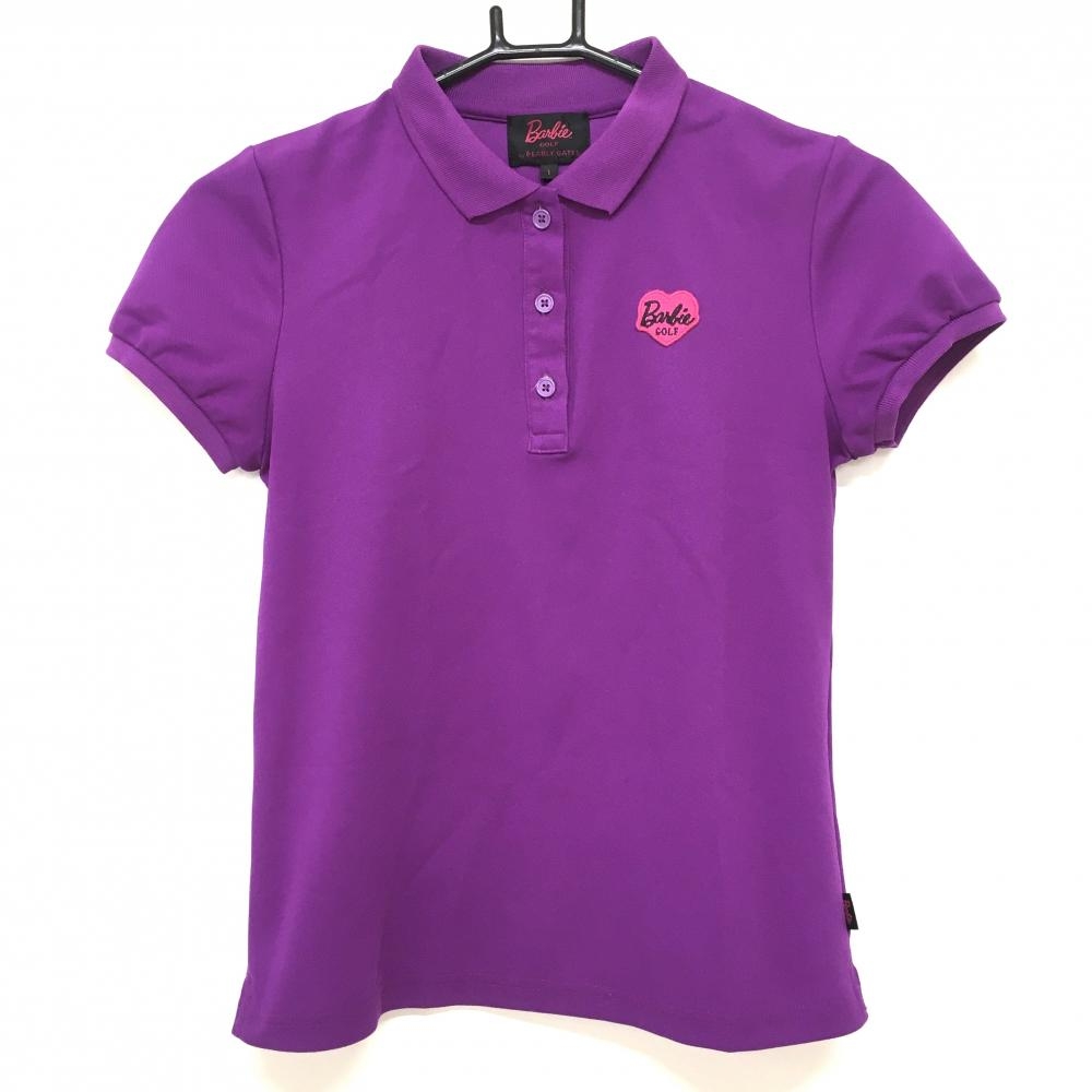 【超美品】バービーゴルフbyパーリーゲイツ 半袖ポロシャツ パープル  レディース 1(M) ゴルフウェア PEARLY GATES