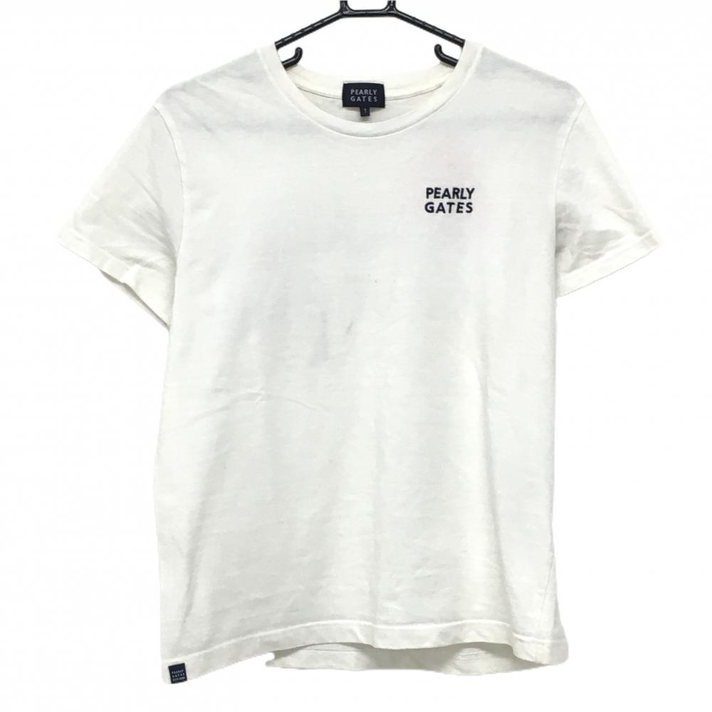 パーリーゲイツ Tシャツ 白 背面ビッグロゴ レディース 1(M) ゴルフウェア PEARLY GATES