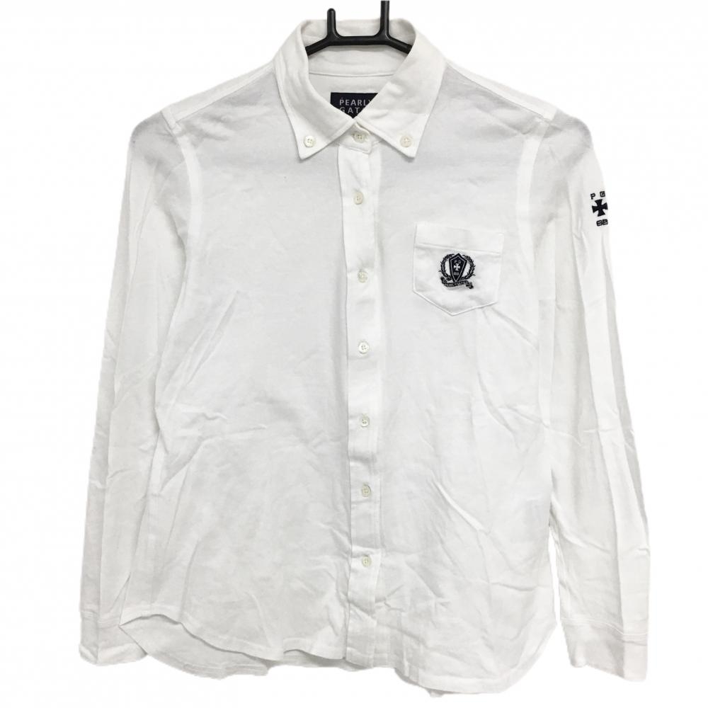 パーリーゲイツ 長袖シャツ 白 ボタンダウン レディース 0(S) ゴルフウェア PEARLY GATES