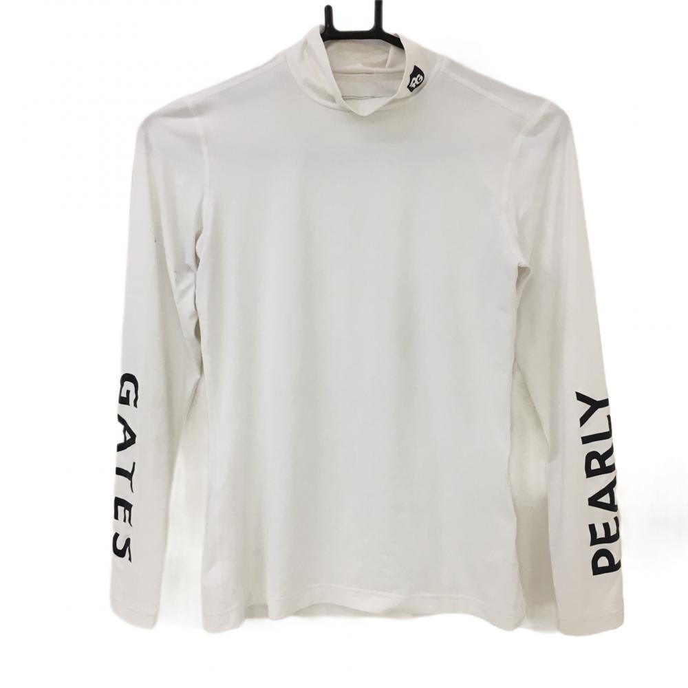 パーリーゲイツ インナーシャツ 白×ダークネイビー 袖ロゴ ナイロン87％ レディース 1(M) ゴルフウェア 2021年モデル PEARLY GATES