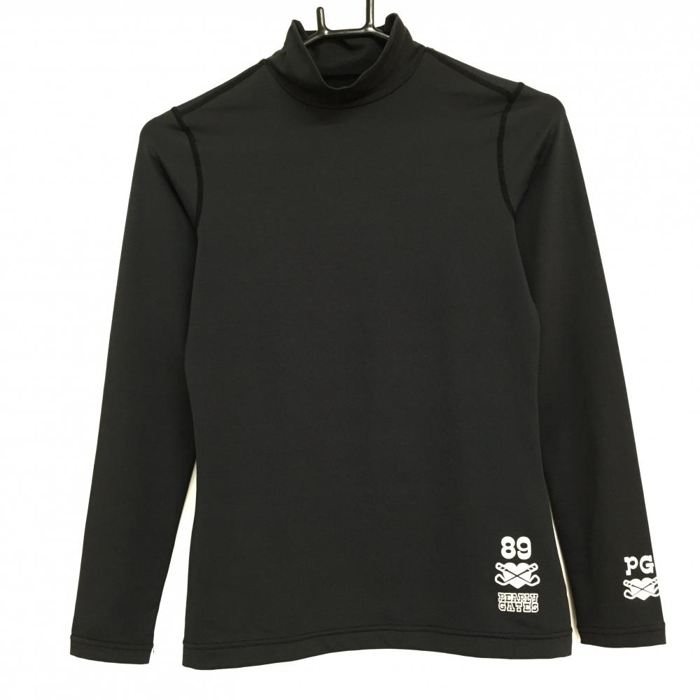 パーリーゲイツ ハイネックインナーシャツ 黒 裾ロゴ レディース 0(S) ゴルフウェア PEARLY GATES