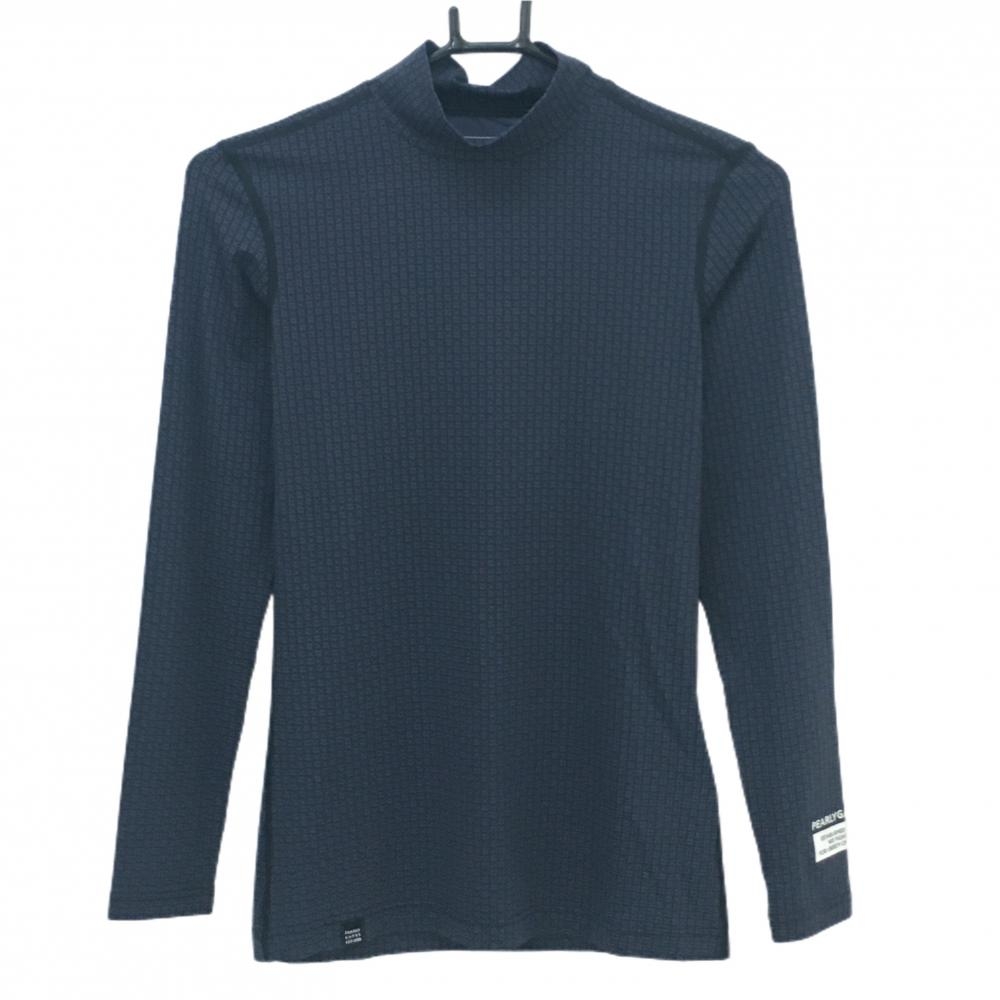 【新品】パーリーゲイツ ハイネックインナーシャツ ダークネイビー×グレー 総柄 Beatrix cool レディース 0(S) ゴルフウェア PEARLY GATES