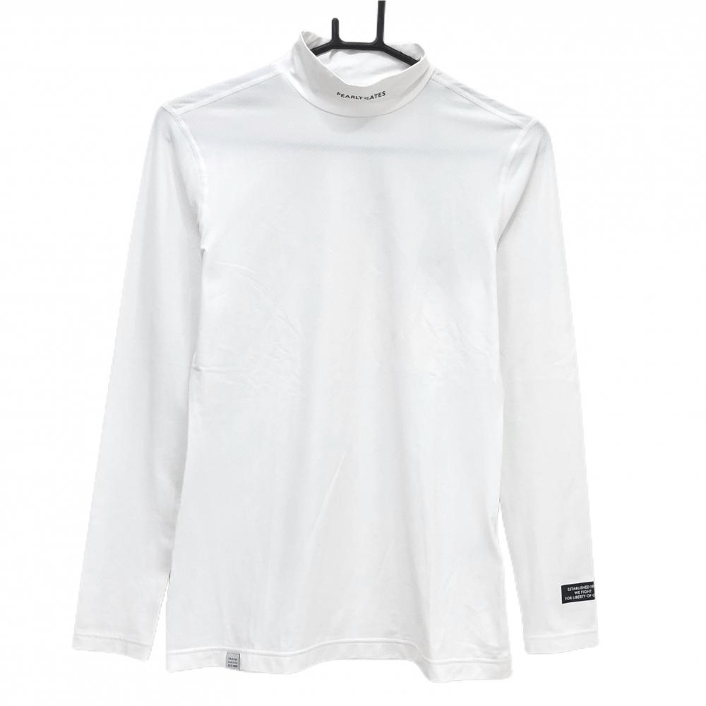 【新品】パーリーゲイツ ハイネックインナーシャツ 白 ネックロゴ Beatrix cool レディース 2(L) ゴルフウェア PEARLY GATES