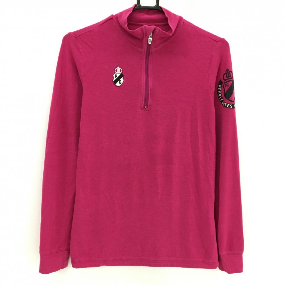 パーリーゲイツ 長袖ハイネックシャツ ピンク ハーフジップ 微起毛 レディース 0(S) ゴルフウェア PEARLY GATES